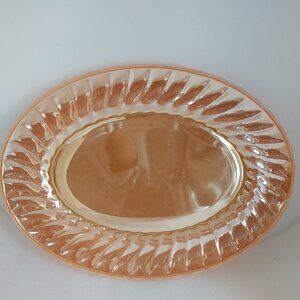Vintage Peach Luster Anchor Hocking Fire King Serving Tray